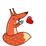 😘 fuchs, tier, herz, liebe, süß, cartoon telegram sticker