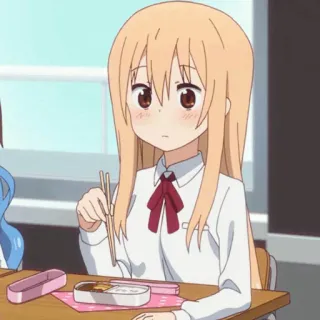 🍫 Anime, Chica, Comiendo, Almuerzo, Linda, Uniforme escolar telegram sticker