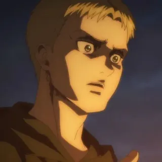 👾 Reiner Braun Attack on Titan アニメ, 進撃の巨人, ライナー・ブラウン, キャラクター, 怒り whatsapp sticker