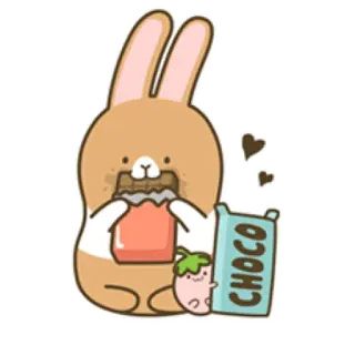 😋 CHOCO rabbit, bunny, chocolate, cute, kawaii, food telegram sticker