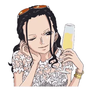 😉 Nico Robin One Piece anime, one piece, nico robin, kartun, wanita, sampanye telegram sticker