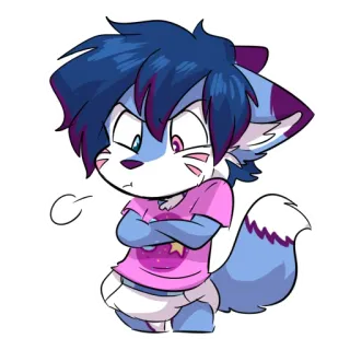 😤 cartoon, sticker, fox, furry, character, animation telegram sticker