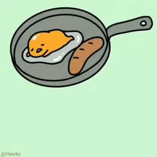 🍳 Gudetama egg, lazy, food, frying pan, breakfast whatsapp sticker