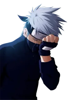 😥 Kakashi Hatake Naruto Kakashi, Naruto, anime, crying, sad, character telegram sticker