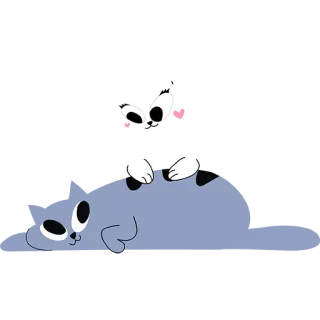 ❤️ 고양이, 만화, 카와이, 귀여운, 동물, 스티커 telegram sticker