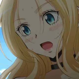 🌙 Anime, Dziewczyna, Blondynka, Wyraz, Szok, Słodkie, Kreskówka telegram sticker