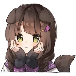 🙂 アニメ 女の子, 犬耳, 可愛い, カワイイ, ステッカー telegram sticker