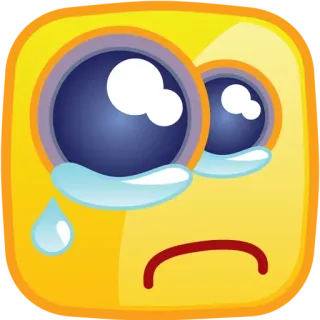 😢 triste, llorando, emoji, cara, expresión, amarillo whatsapp sticker