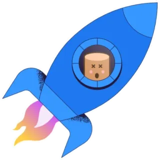 ⚪️ 로켓, 우주, 토스트, 일러스트, 만화, 우주선 telegram sticker