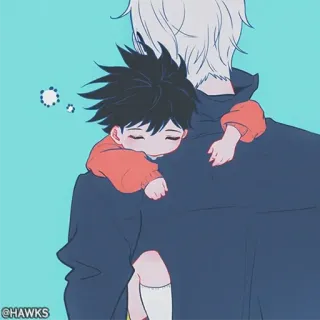 🖤 @HAWKS Anime, Bambino, Papà, Dormire, Kawaii, Carino whatsapp sticker