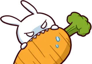 😠 Hase, Cartoon, Karotte, Tier, Süß, Lustig telegram sticker