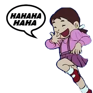 🤣 HAHAHA HAHA śmiech, kreskówka, dziewczyna, szczęśliwa, bieganie, anime telegram sticker