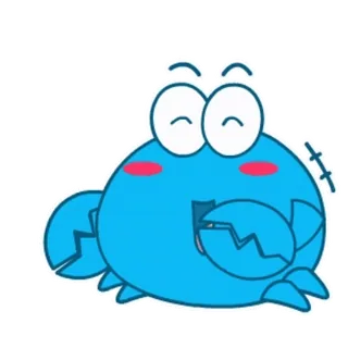 😂 Krabbe, Cartoon, Tier, Meerestier, Süß, Emoji whatsapp sticker