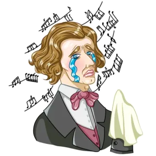 😭 Chopin musique classique, compositeur, musique, Frédéric Chopin, triste whatsapp sticker