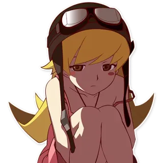 😒 Shinobu Oshino Monogatari anime, girl, character, blonde hair, kawaii, Monogatari, Shinobu Oshino telegram sticker