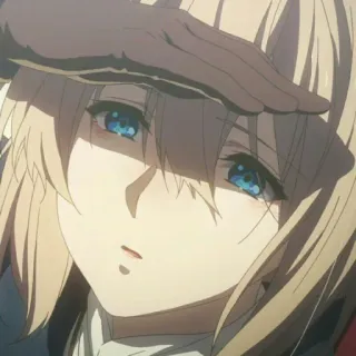 ✨ Violet Evergarden Anime, Ragazza, Triste, Ritratto, Cartone animato telegram sticker