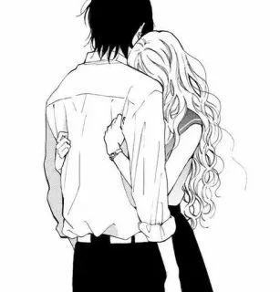 💗 abraço, amor, carinho, anime, casal telegram sticker