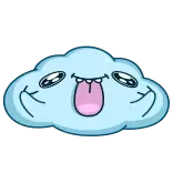 🤪 เมฆ, การ์ตูน, ตลก, น่ารัก, ภาพประกอบ, แปลก telegram sticker