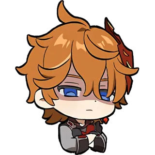 😠 Tartaglia Genshin Impact chibi, anime, game, tartaglia, genshin impact, character whatsapp sticker