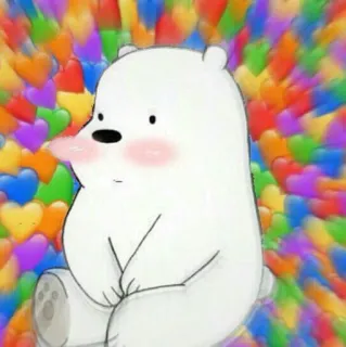 🐼 Ice Bear We Bare Bears urso polar, we bare bears, fofo, desenho animado, urso, corações telegram sticker