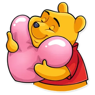 🥰 Winnie the Pooh мультфильм, Винни Пух, медведь, объятие, любовь, нежность, сердце telegram sticker
