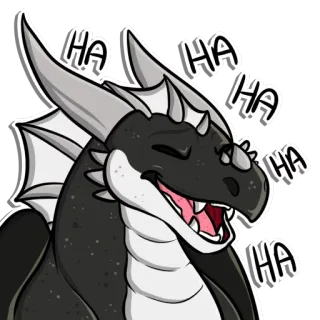 😆 HA HA HA HA HA HA HA dragon, rire, dessin animé, joyeux, fantaisie telegram sticker