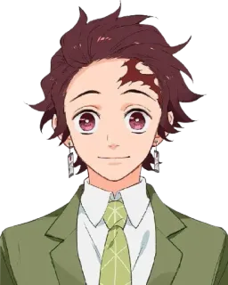 🙂 Tanjiro Kamado Demon Slayer Anime, Demon Slayer, Tanjiro, Charakter, Porträt telegram sticker