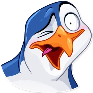 🥴 Pinguin, Cartoon, Tier, Vogel, Lustig, Albern, Ausdruck, Aufkleber telegram sticker