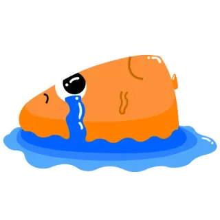😭 cá, khóc, buồn, nước, cam, nước mắt telegram sticker