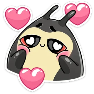 😍 stiker, kartun, imut, hati, cinta, monster whatsapp sticker