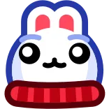 ☺️ cartoon, animal, rabbit, cute, sticker, scarf whatsapp sticker