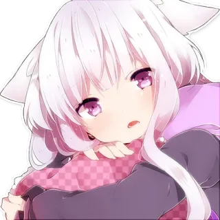 👀 Anime, Garota, Garota gato, Fofa, Kawaii telegram sticker