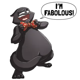 😎 I'M FABOLOUS! Katze, fabelhaft, Cartoon, Fliege, Tier, lustig telegram sticker