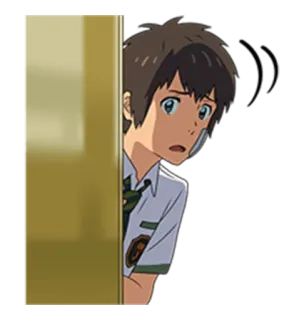 😕 Taki Tachibana Your Name anime, Taki Tachibana, Your Name, character telegram sticker