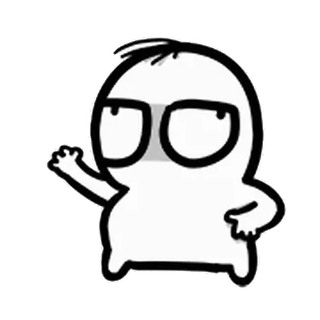 🙄 Cartoon, Figur, Lustig, Süß, Winken, Nerd whatsapp sticker
