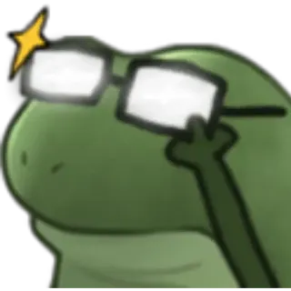 😁 カエル, メガネ, 漫画, ステッカー telegram sticker