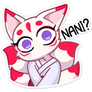 😳 NANI? cáo, anime, dễ thương, ngạc nhiên, nani, câu hỏi whatsapp sticker