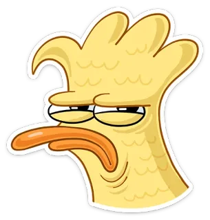 😑 Dibujo animado, Amarillo, Animal, Pájaro, Triste, Divertido, Sticker whatsapp sticker