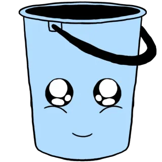 😝 cubo, kawaii, lindo, dibujos animados, contenedor, cubo telegram sticker
