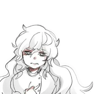 🤒 Anime, Dibujos animados, Triste, Agotado, Cansado, Personaje, Ilustración, Arte digital telegram sticker