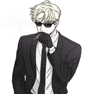 😎 Mann, Anzug, Sonnenbrille, Krawatte, Handschuhe, Figur whatsapp sticker
