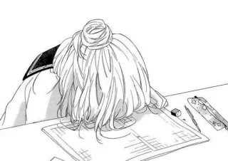 📒 Anime, Stanco, Scuola, Manga, Studente, Assonnato telegram sticker