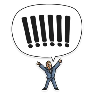 ⚠️ tanda seru, marah, frustrasi, kartun, gelembung ucapan, emosi telegram sticker