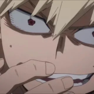 🥲 Bakugo Katsuki My Hero Academia アニメ, 漫画, 爆豪, 僕のヒーローアカデミア, キャラクター, 表情 telegram sticker