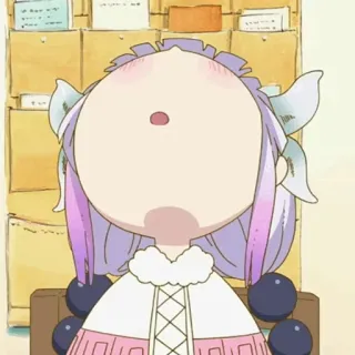 🍬 Kanna Kamui Miss Kobayashi's Dragon Maid 애니, 칸나, 드래곤 메이드, 귀여운, 카와이, 웃긴 whatsapp sticker