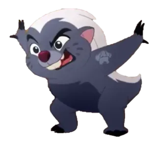 😬 Bunga The Lion Guard Dessin animé, Animal, Ratel, Bunga, La Garde du Roi Lion, Disney telegram sticker