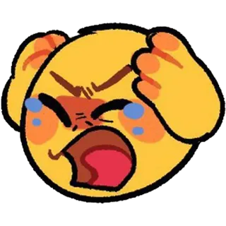 😭 enojado, emoji, molesto, frustrado, llorando telegram sticker