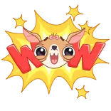 🤩 WOW Hund, Wow, Überraschung, Süß, Ausruf whatsapp sticker