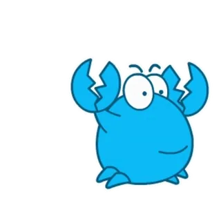 😱 Krabbe, Cartoon, Blau, Tier, Meerestier, Süß whatsapp sticker