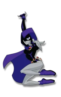😉 Raven Teen Titans Raven, Teen Titans, kreskówka, superbohater, animowany telegram sticker